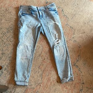 Rockstar Skinny Mid-Rise Jeans with Patch